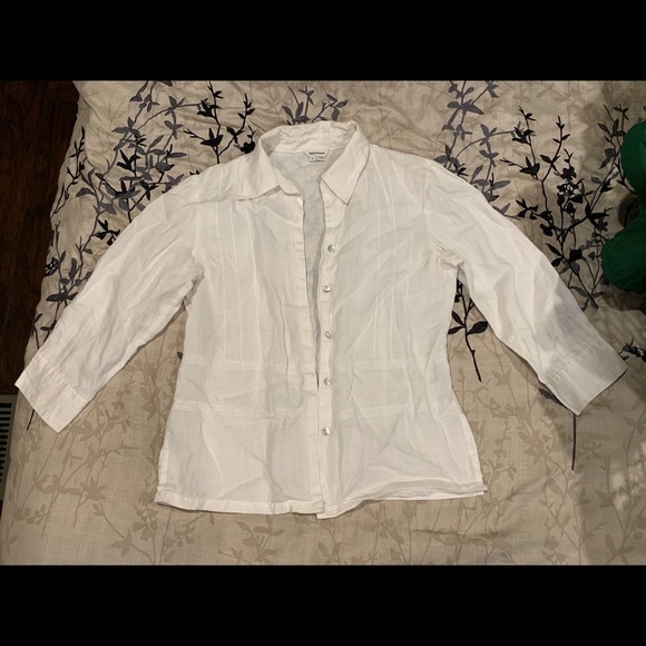 White Button Up & Red Long Sleeve - Picture 1 of 5